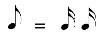 Quaver equals two Semiquavers